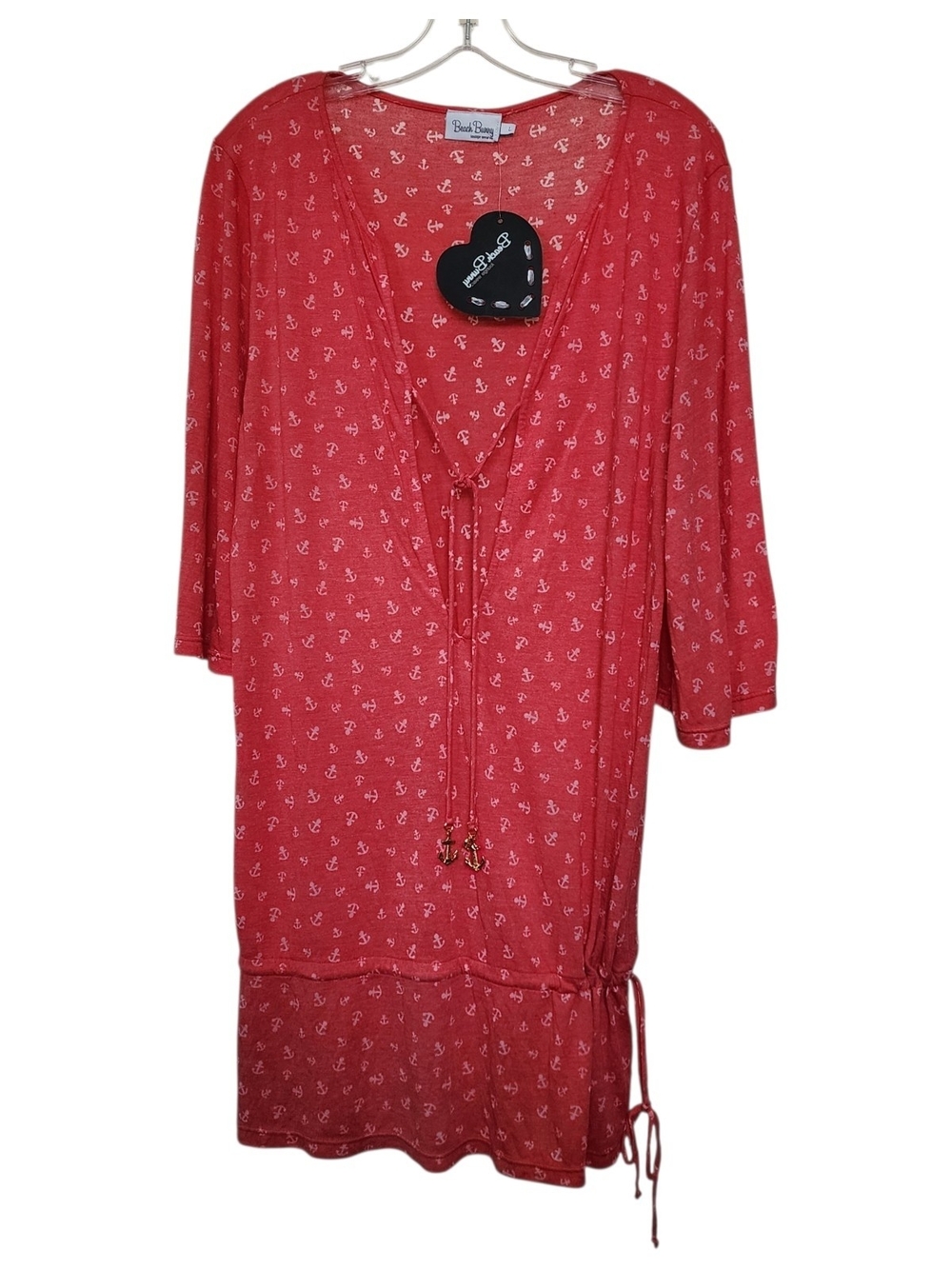 Beach Bunny Red Anchor Print Swim Coverup